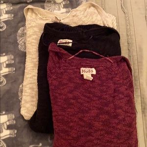Set of 3 Maroon, Beige, and Black Cardigans